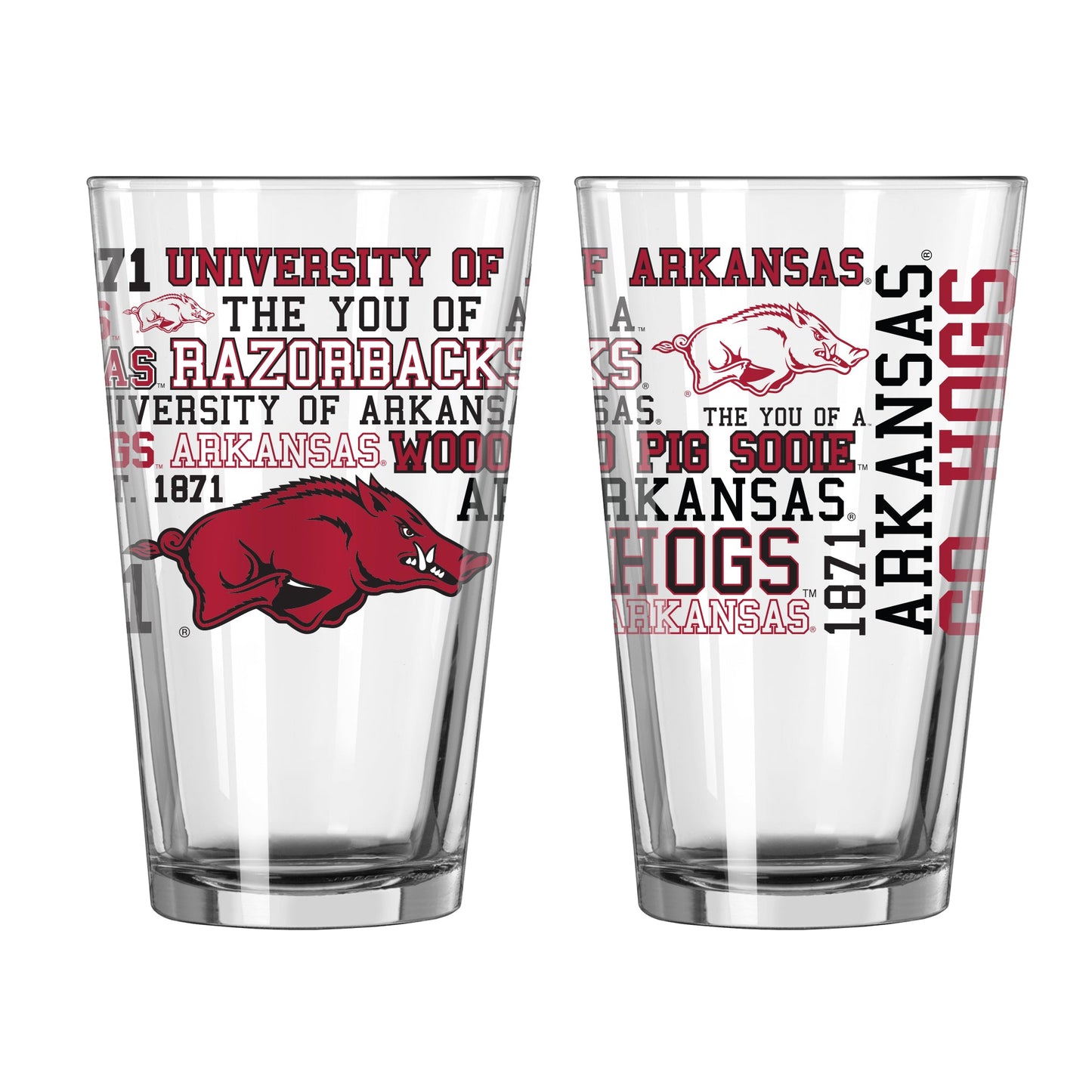 NCAA Teams 16 oz Pint Glass - Assorted Team & Style Choose your