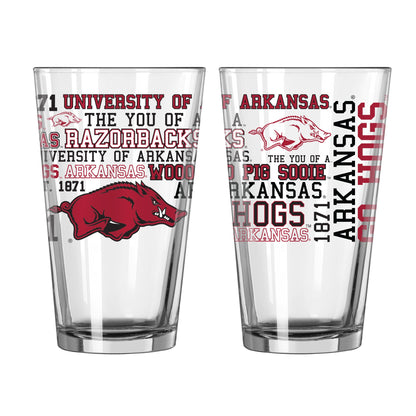 NCAA Teams 16 oz Pint Glass - Assorted Team & Style Choose your