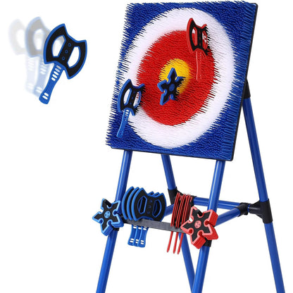 Axe Throwing Bristle Target with 8 Throwing Axes Set - Open Box