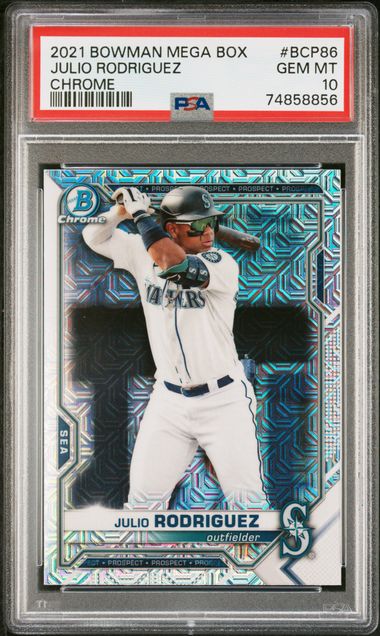 2021 Bowman Mega Box Chrome #BCP86 Julio Rodriguez PSA 10