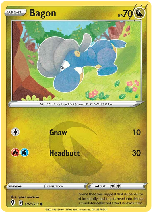 Sword and Shield Evolving Skies 107  Bagon