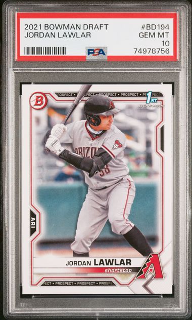 2021 Bowman Draft 1st Edition Jordan Lawlar #BD-194 PSA 10 Diamondbacks