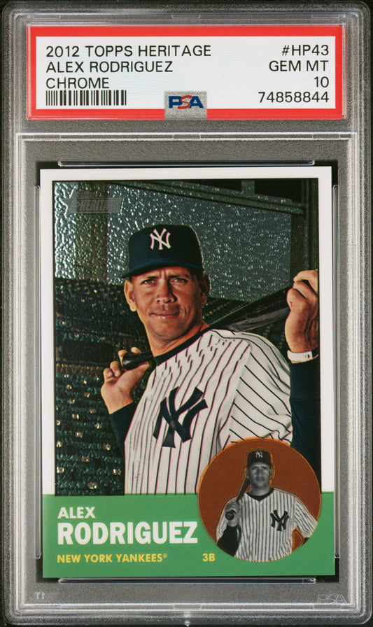 2012 Topps Heritage Chrome Alex Rodriguez Refractor #HP43 #/1963 PSA 10 GEM Mint