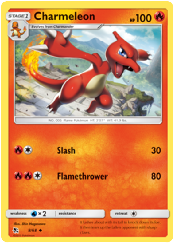 Sun and Moon Hidden Fates - 008 Charmeleon