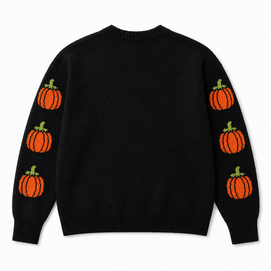 Women's October Pumpkin Halloween Sweatshirt, Black