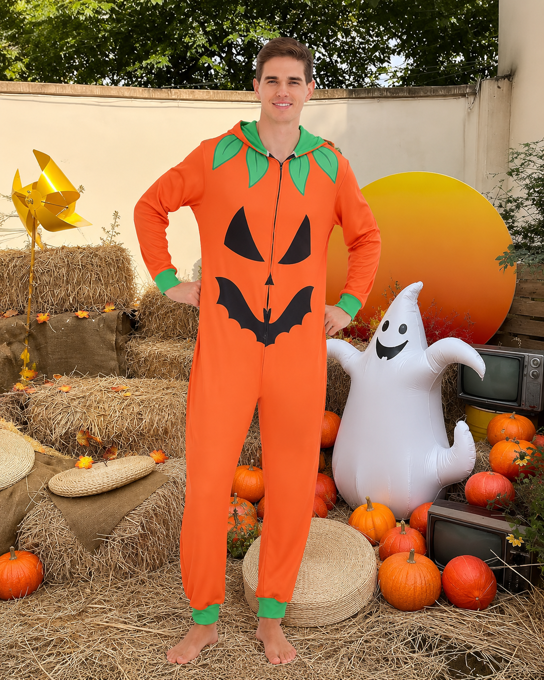 Men's Halloween Costume Pajamas Adult Onesie Size Large