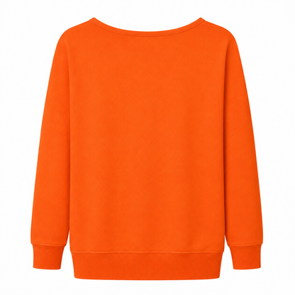 Halloween Pumpkin Oversized Crewneck Sweater, Orange Size Large