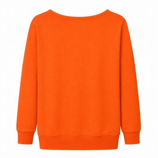 Halloween Pumpkin Oversized Crewneck Sweater, Orange Size Large