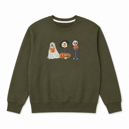 Spooky Pups Halloween Graphic Sweatshirt, Green Size Small