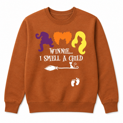 Women's 'I Smell a Child' Halloween Pregnancy Announcement Sweatshirt Size Small