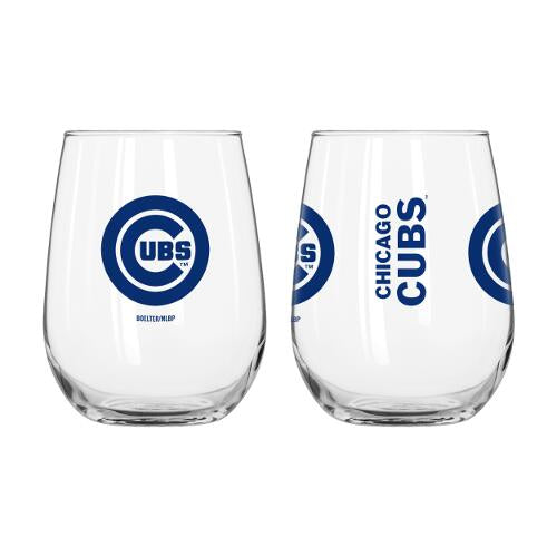 MLB Teams Curved Wine Glass 16 Oz. 2 Pack- Assorted Team & Style Choose your