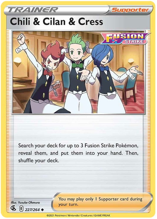 Sword and Shield Fusion Strike 227  Chili & Cilan & Cress