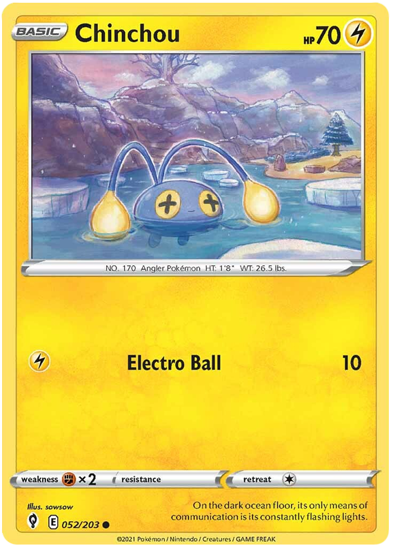 Sword and Shield Evolving Skies 052  Chinchou