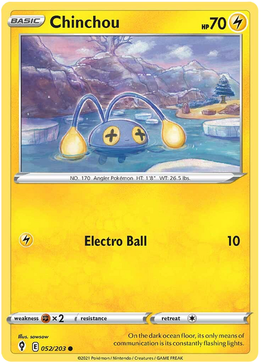 Sword and Shield Evolving Skies 052  Chinchou