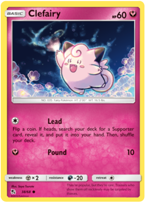 Sun and Moon Hidden Fates - 038 Clefairy