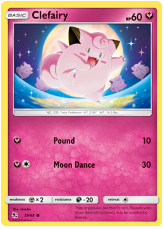 Sun and Moon Hidden Fates - 039 Clefairy