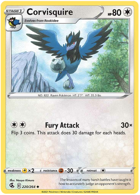 Sword and Shield Fusion Strike 220  Corvisquire