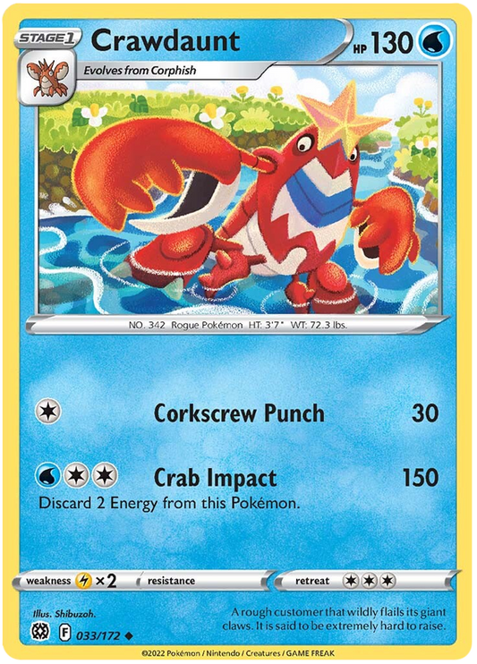 Sword and Shield Brilliant Stars 033  Crawdaunt
