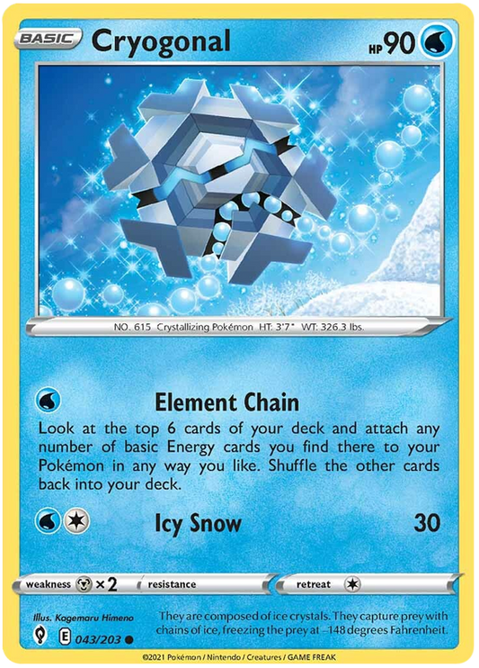 Sword and Shield Evolving Skies 043  Cryogonal