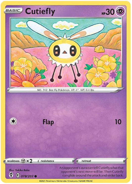 Sword and Shield Evolving Skies 078  Cutiefly