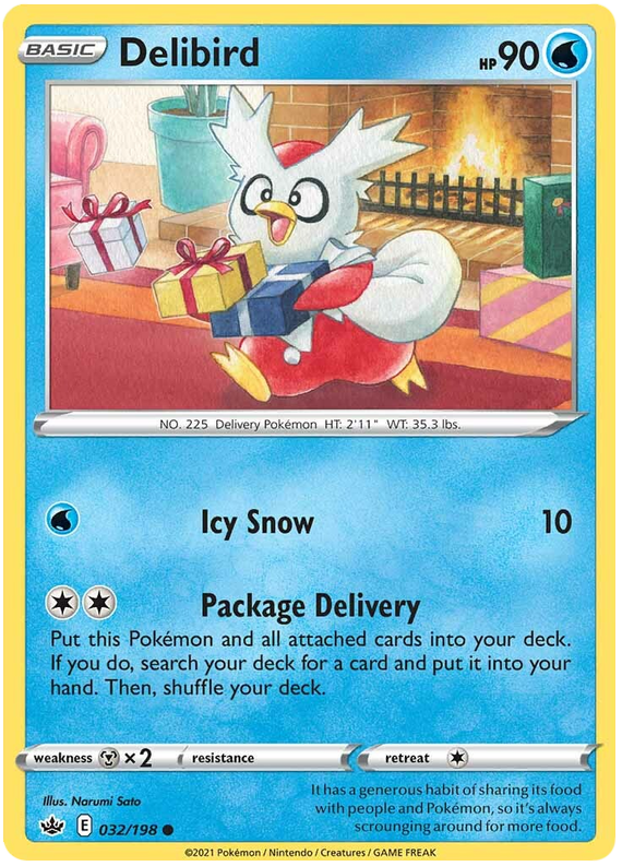 Sword and Shield Chilling Reign 032  Delibird