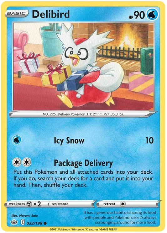 Sword and Shield Chilling Reign 032  Delibird