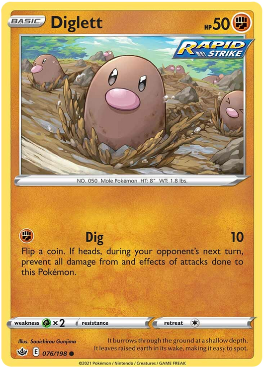 Sword and Shield Chilling Reign 076  Diglett