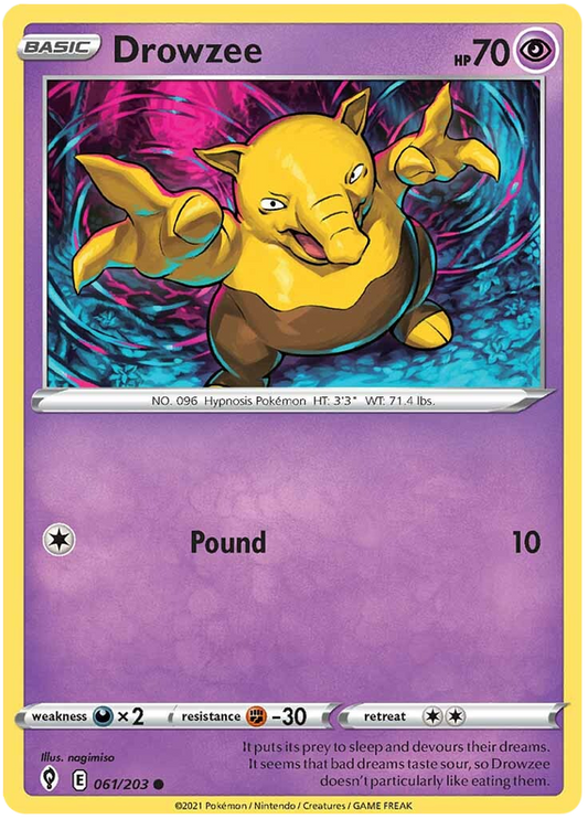 Sword and Shield Evolving Skies 061  Drowzee