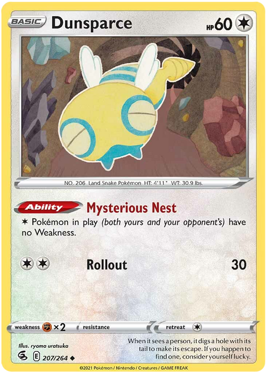 Sword and Shield Fusion Strike 207  Dunsparce