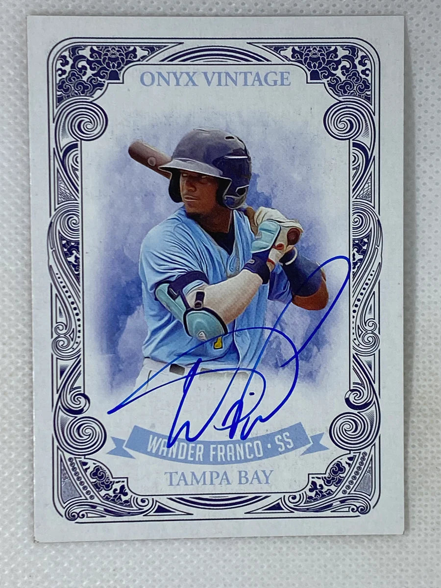 2021 Onyx Vintage Blue Wander Franco Auto #/275 #VAWF Tampa Bay