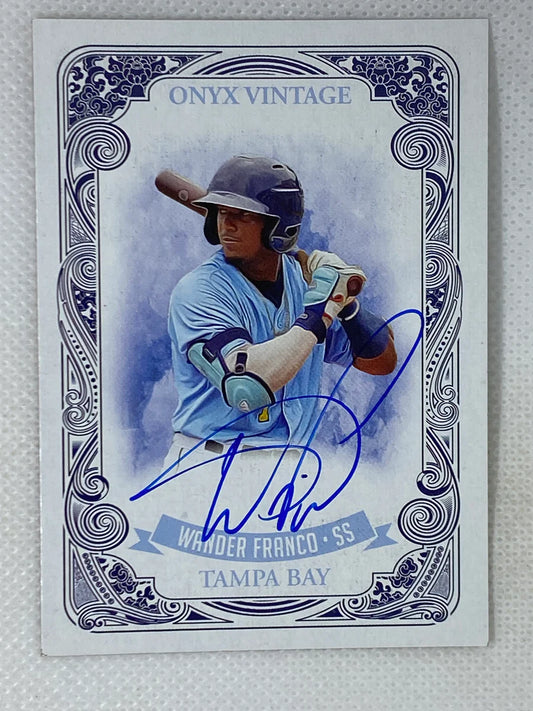 2021 Onyx Vintage Blue Wander Franco Auto #/275 #VAWF Tampa Bay