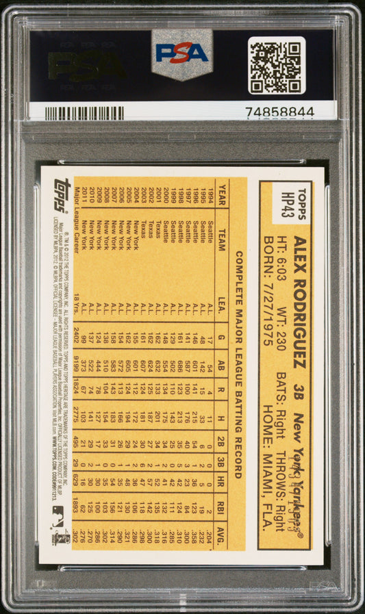2012 Topps Heritage Chrome Alex Rodriguez Refractor #HP43 #/1963 PSA 10 GEM Mint