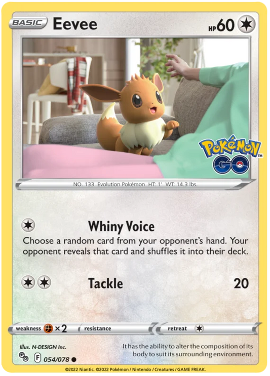 Sword and Shield Pokemon Go 54 Eevee