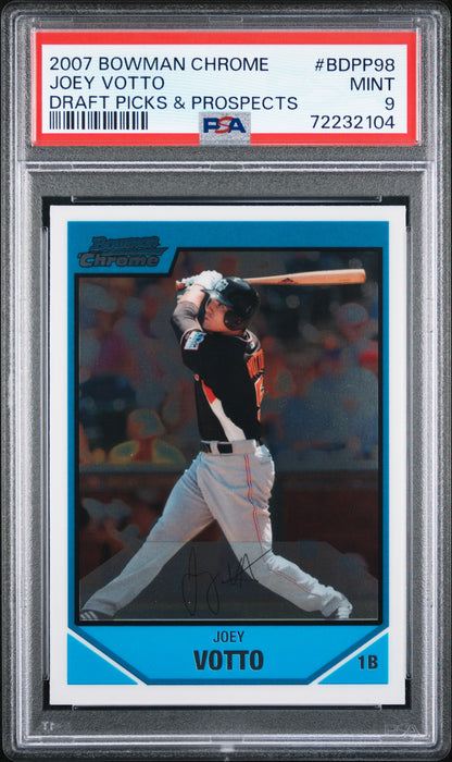 2007 Bowman Chrome JOEY VOTTO Draft Picks & Prospects Rookie PSA 9