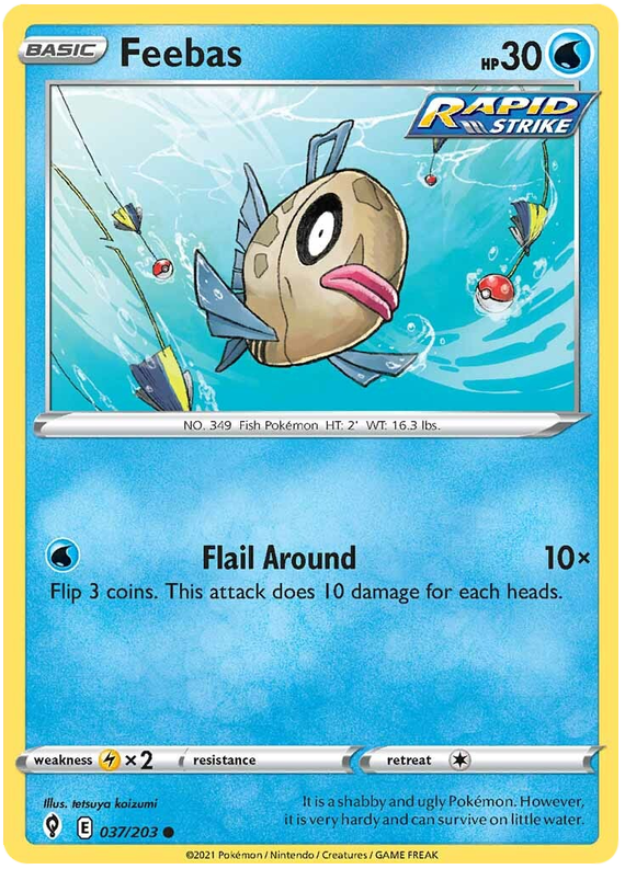 Sword and Shield Evolving Skies 037  Feebas