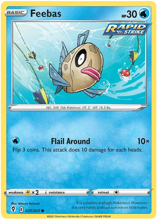 Sword and Shield Evolving Skies 037  Feebas