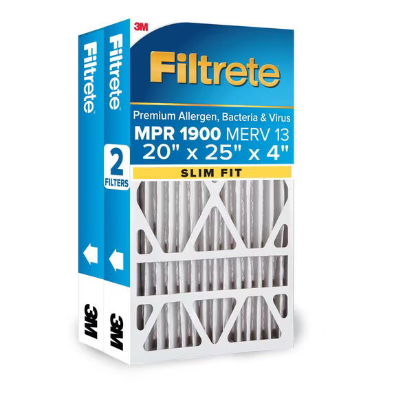 3M Filtrete MPR 1900 MERV 13 Deep Pleat Air Filters - 2-Pack