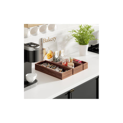 Seville Classics 10-Piece Acacia Wood Pantry & Kitchen Drawer Organizer Box Set