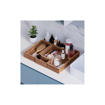 Seville Classics 10-Piece Acacia Wood Pantry & Kitchen Drawer Organizer Box Set
