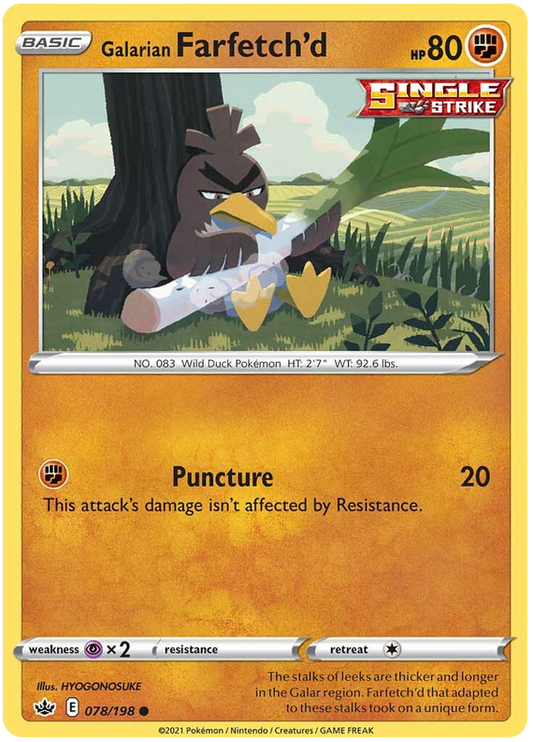 Sword and Shield Chilling Reign 078  Galarian Farfetch'd