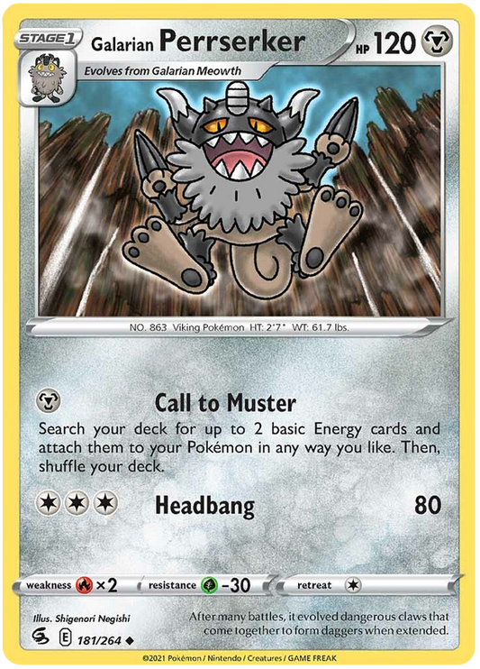 Sword and Shield Fusion Strike 181  Galarian Perrserker
