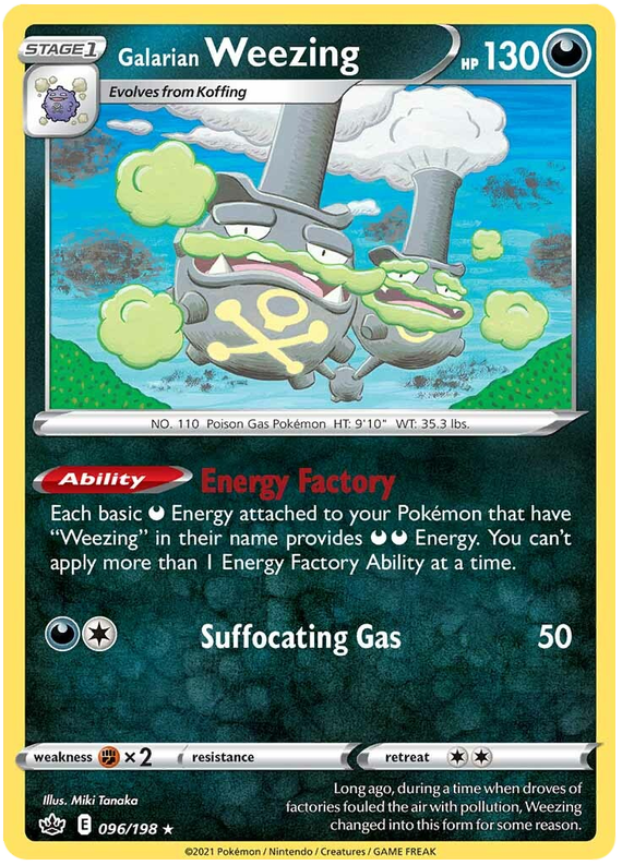 Sword and Shield Chilling Reign 096  Galarian Weezing