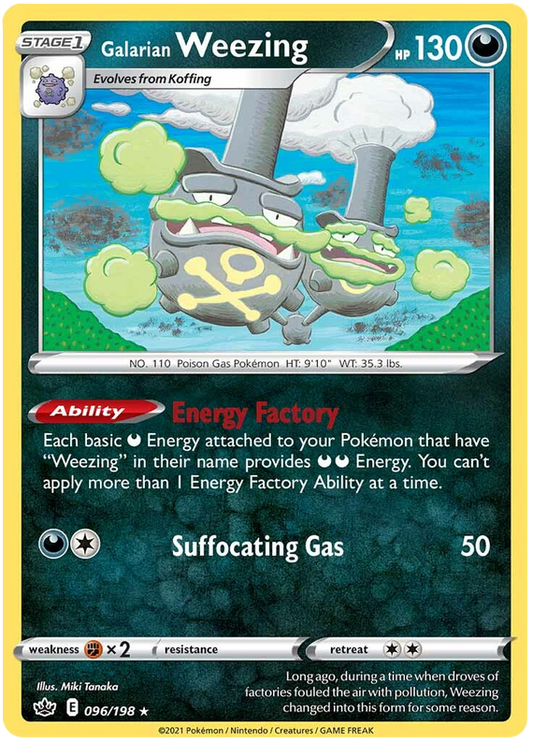 Sword and Shield Chilling Reign 096  Galarian Weezing