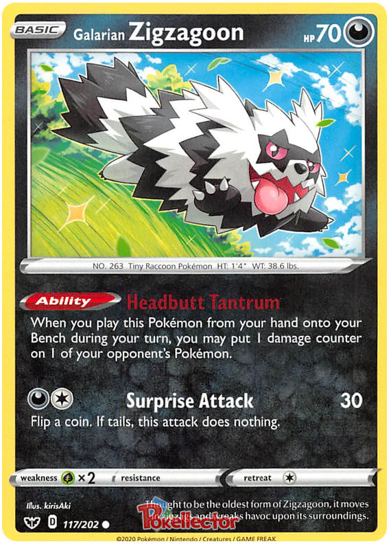 Sword and Shield Sword & Shield 117  Galarian Zigzagoon