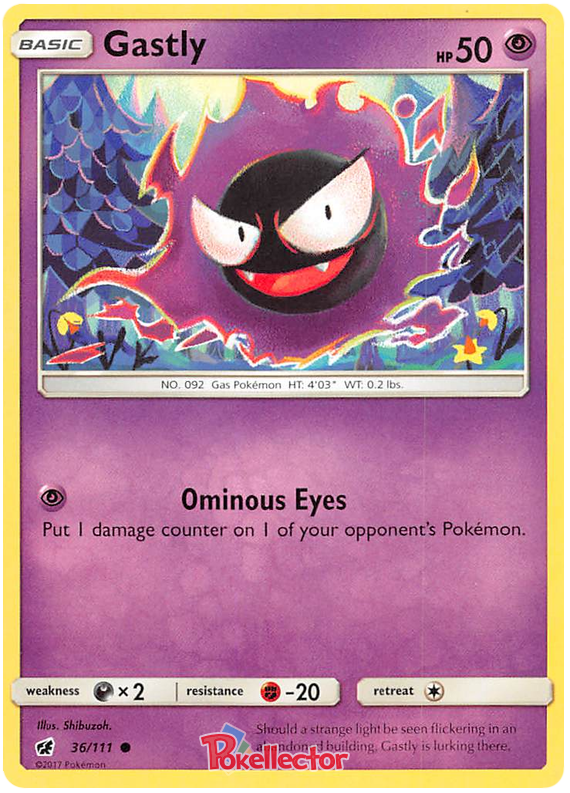 Sun and Moon Crimson Invasion - 036 Gastly