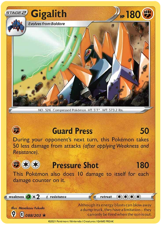 Sword and Shield Evolving Skies 088  Gigalith