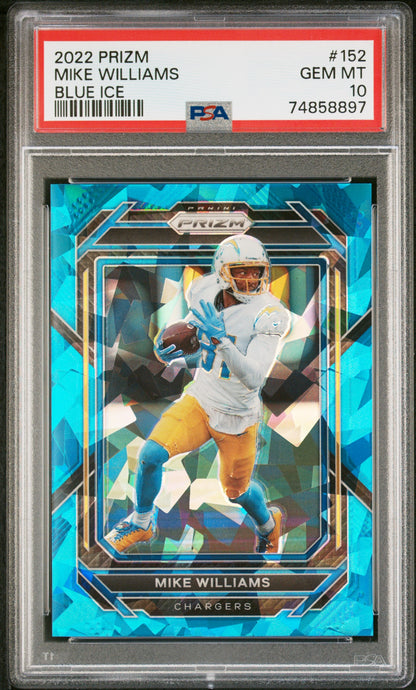 2022 PANINI Prizm Blue Ice Prizm Mike WIlliams #152 PSA 10 Gem Mint