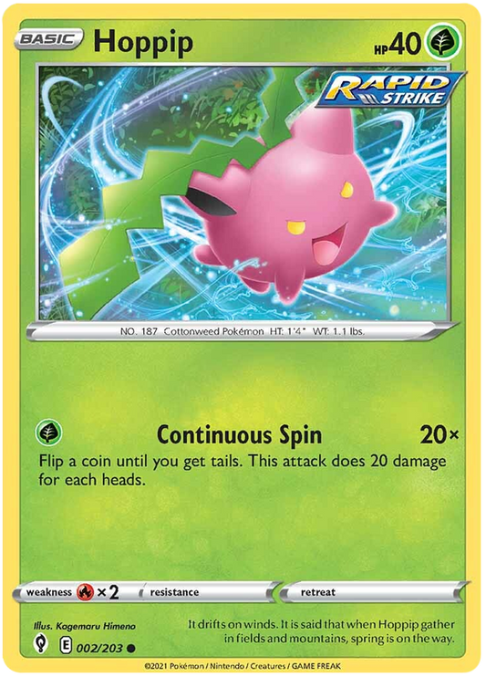 Sword and Shield Evolving Skies 002  Hoppip