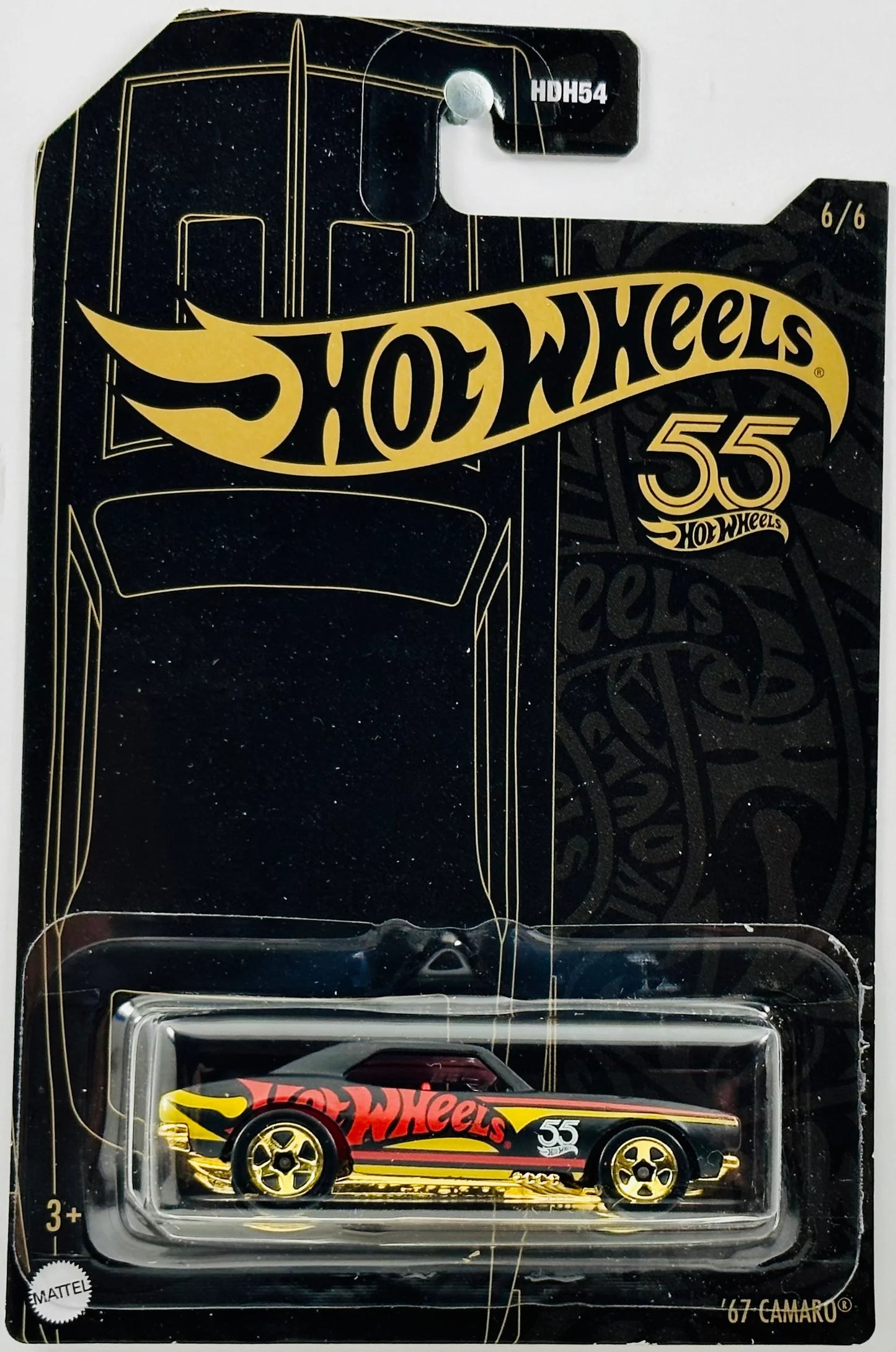 2023 Hot Wheels 55th Anniversary Black and Yellow pearl and Chrome '67 Camaro 6/6