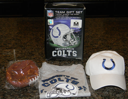 Reebok Indianapolis Colts Youth NFL Gift Set with T-Shirt, Cap & Football - M